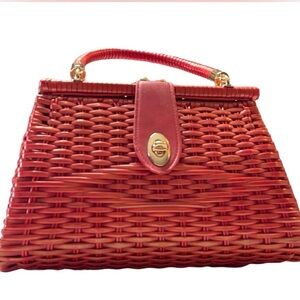 Rattan Wicker Purse in Red • Pleaser PinUp Girl Clothing's Retro Style